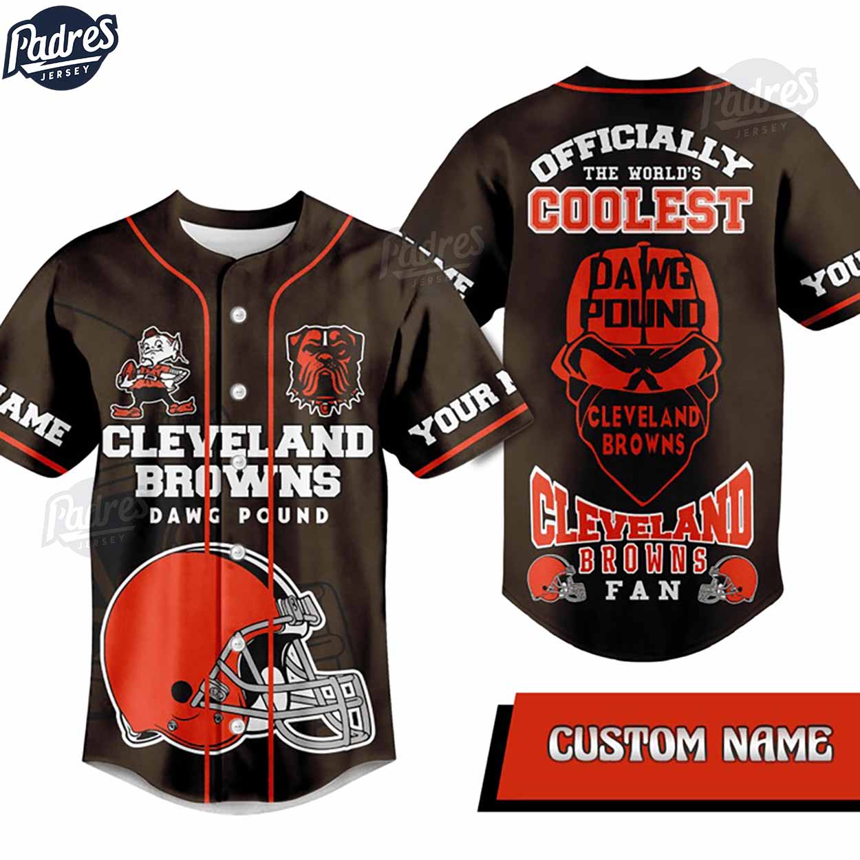 Custom Name Cleveland Browns Fan Baseball Jersey - Padres Jersey Oasis: Elevate Your Baseball Style Game