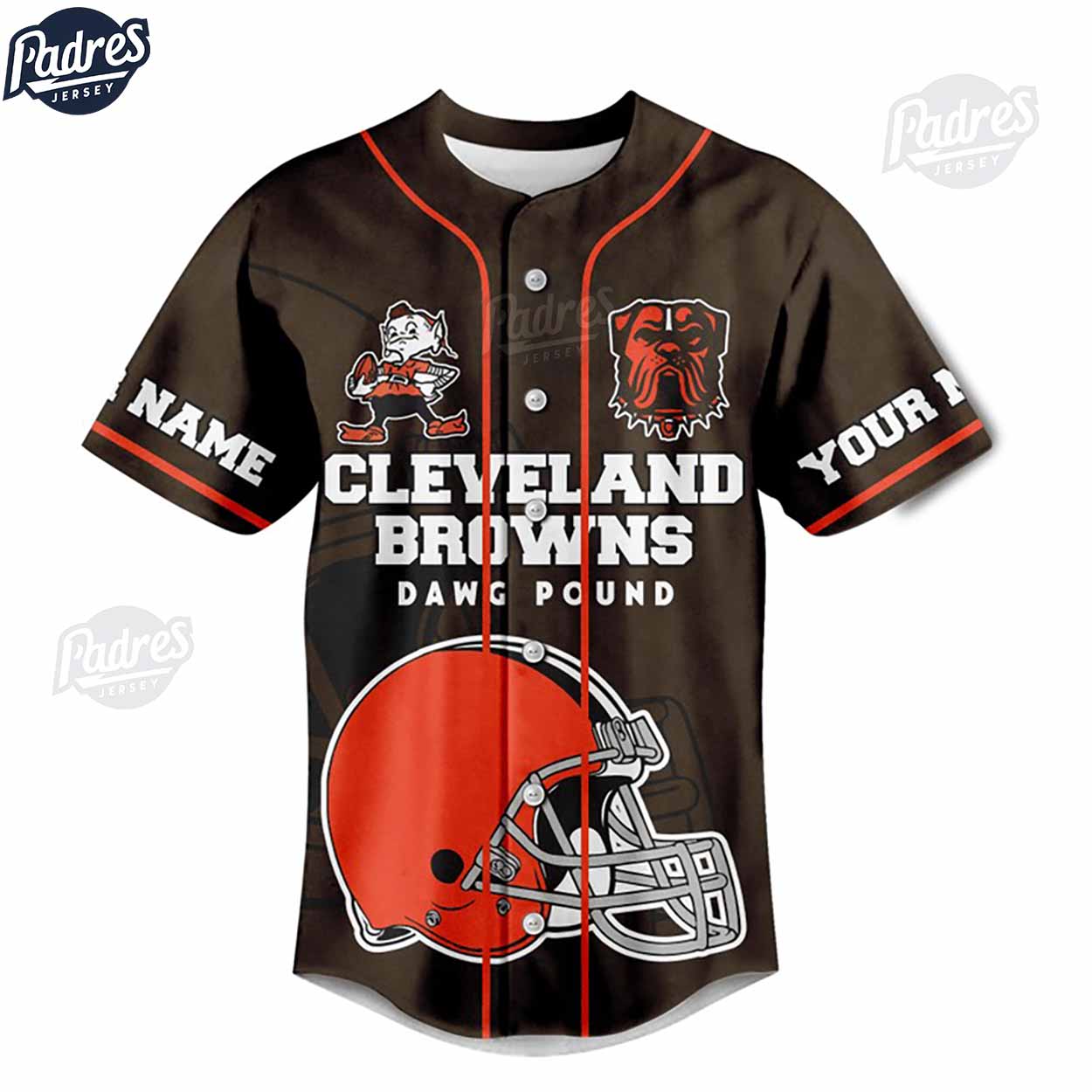 Custom Name Cleveland Browns Fan Baseball Jersey - Padres Jersey Oasis: Elevate Your Baseball Style Game