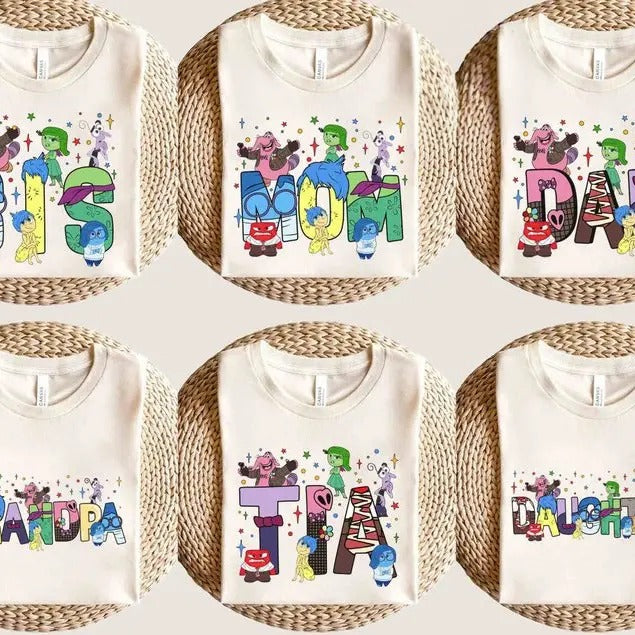 Custom Name Inside Out Characters T-shirt, Personalized Birthday Boy Girl Tee, Inside out 2 Character shirt, It's Okay To...