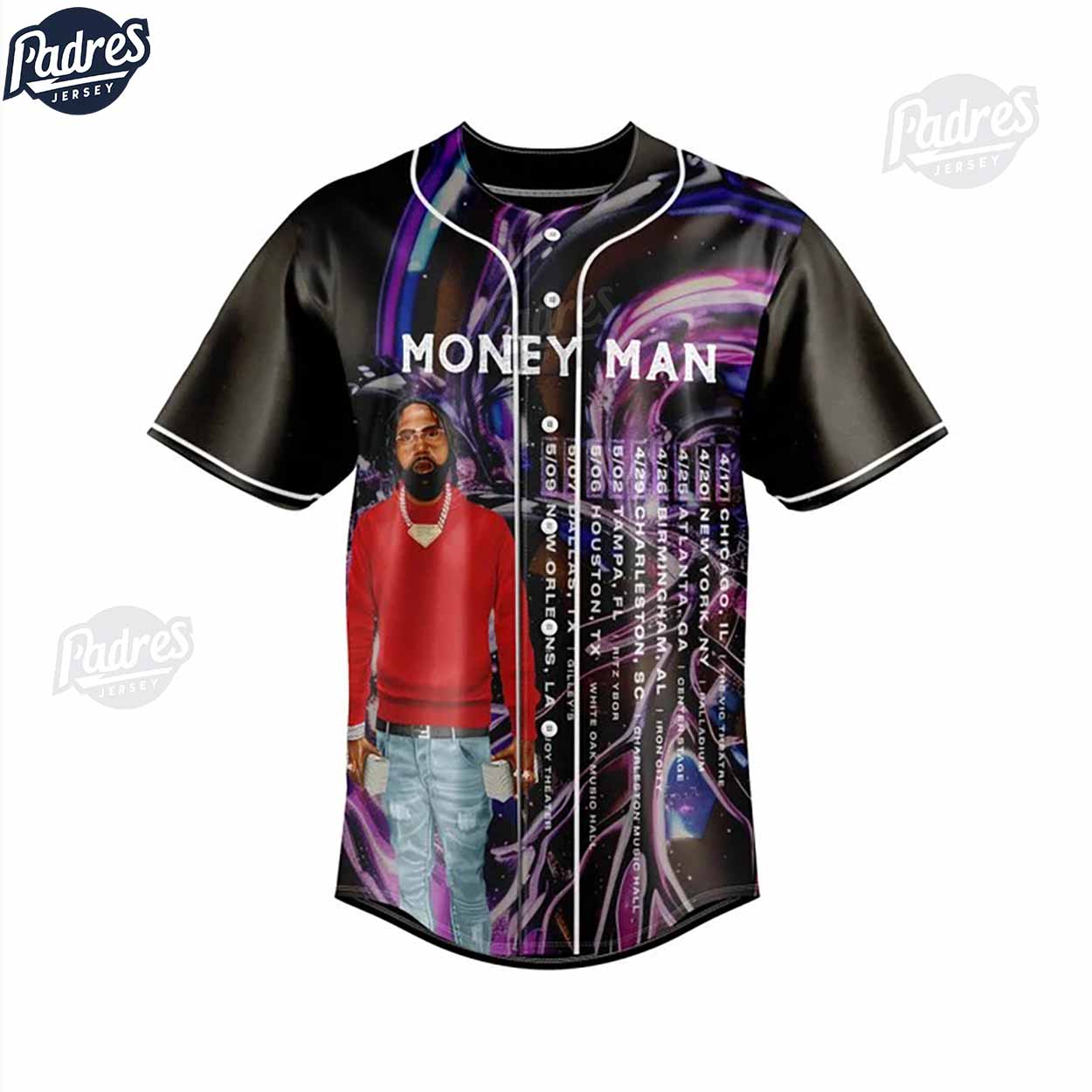 Custom Rapper Money Man Baseball Jersey - Padres Jersey Oasis: Elevate Your Baseball Style Game