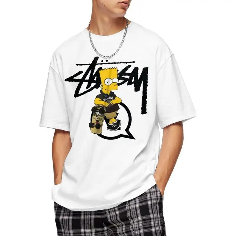 Custom Stusssyy X SSimpsonsss New Skater Luxury Brand Summer Cotton Streetwear Shirt Man T-Shirts, Hoodie, Sweatshirt