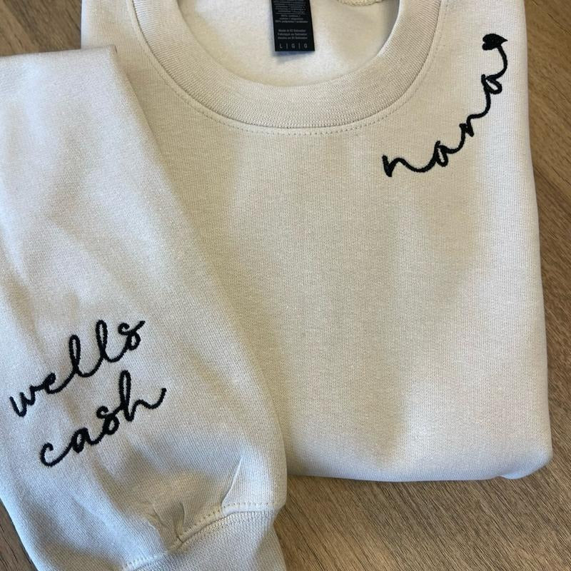 Custom embroidered neckline sweatshirt T-Shirts, Hoodie | HypeCrazeTee.com
