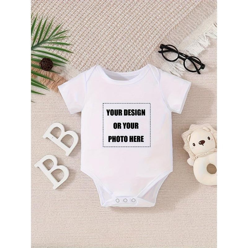Customizable Kids' Cotton Short Sleeve Crew Neck Bodysuit
