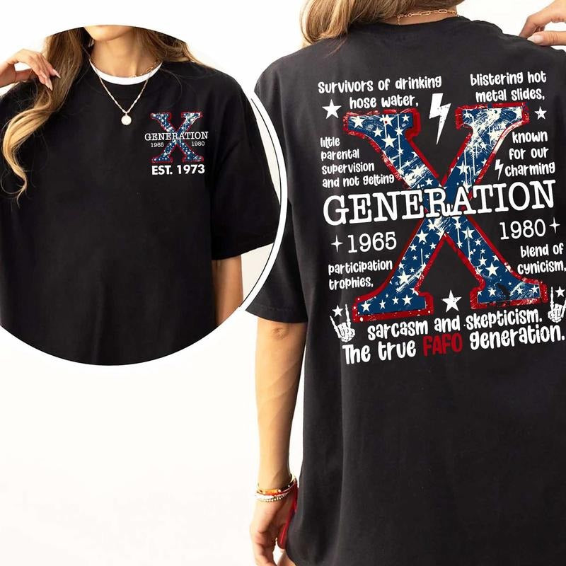 Customize Generation X Years Shirt, Christmas Generation X New Version Two Side Shirt Raised on Hose Water and Neglect...