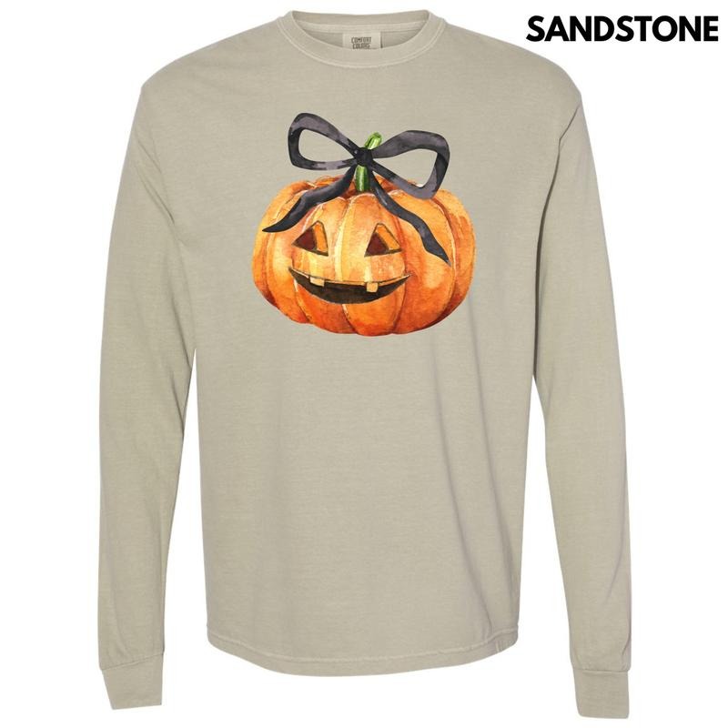Cute & Creepy Jack O Lantern Long Sleeve Comfort Colors T-Shirt 'NLB' Hoodie, Sweatshirt | HypeCrazeTee.com
