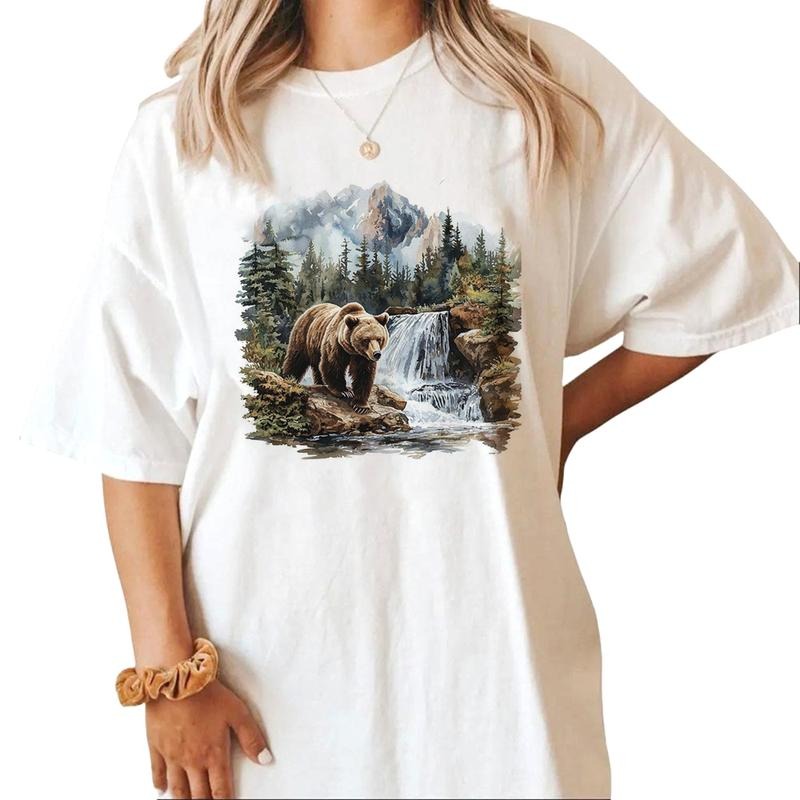 Cute Bear and Forest Retro Style Sweatshirts Hooded Tees  Hunting Season 1 Cotton Top Hoodie | HypeCrazeTee.com