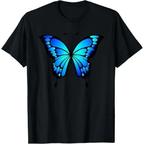Cute Colorful Blue Butterfly T-Shirt Made in USA Hoodie, Sweatshirt | HypeCrazeTee.com