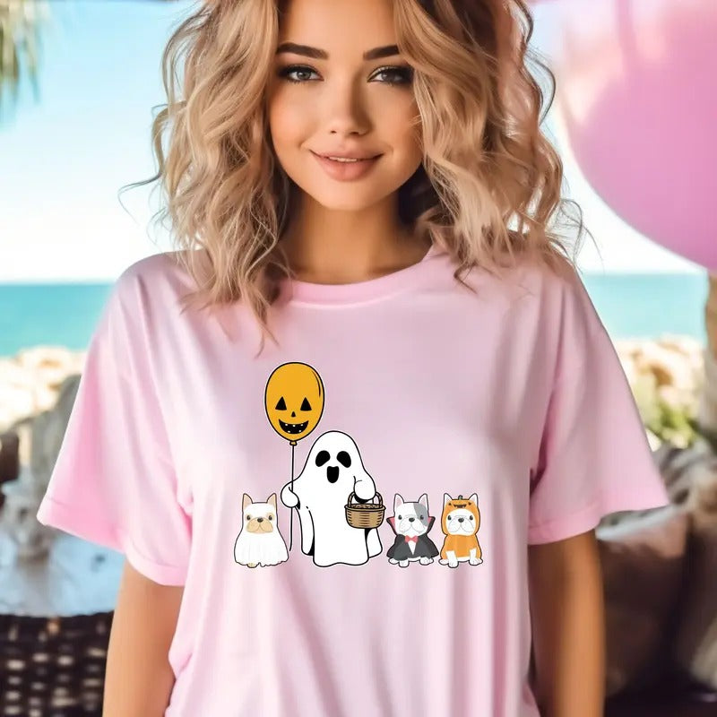Cute Ghost French Bulldog Custom Colors Tee shirt Hoodie, Sweatshirt | HypeCrazeTee.com