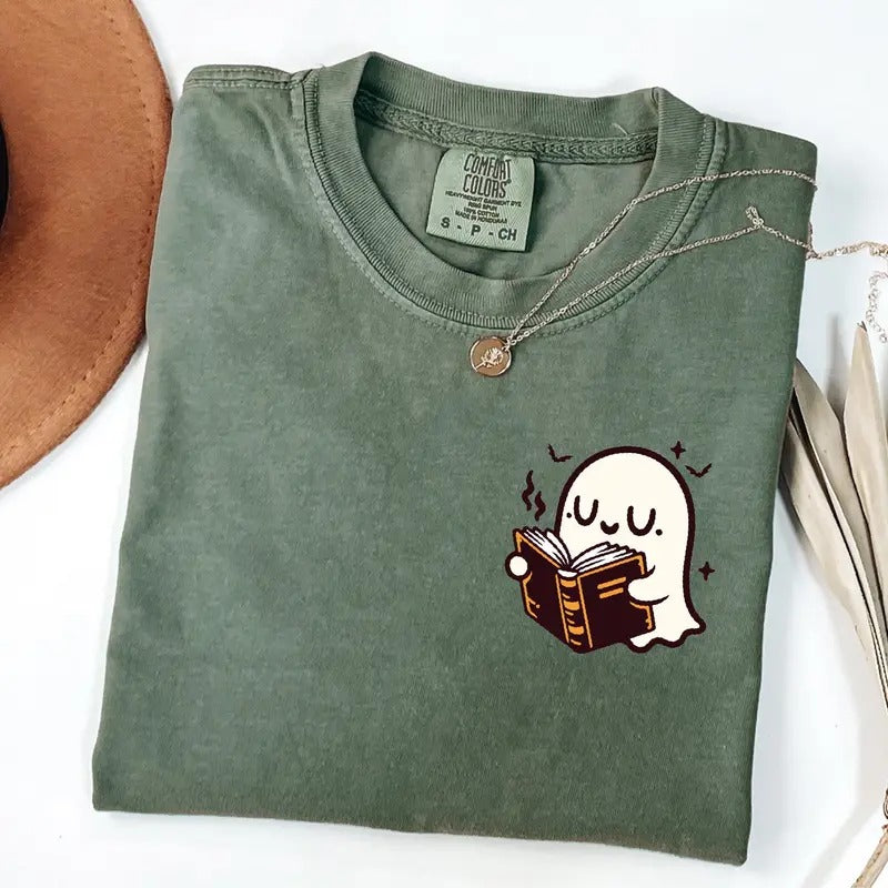 Cute Ghost Reading Books Books Lover Halloween Halloween Shirt Bookish Halloween Shirt Spooky Season T-Shirts, Hoodie, Sweatshirt