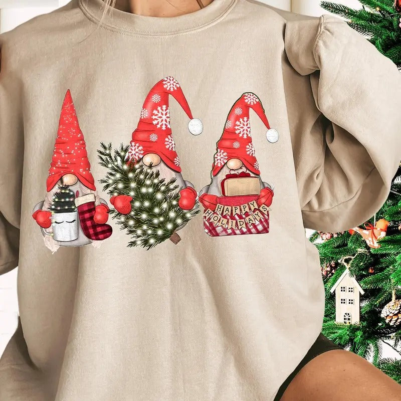 Cute Gnome Sweater, Christmas Gnomes Sweatshirt, Santa Gnome Sweatshirt, Christmas Family Shirt, Funny Xmas Sweatshirt,...