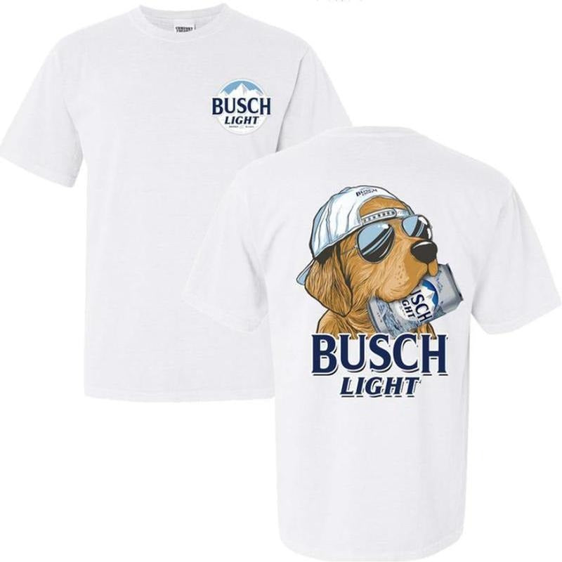 Cute Golden Bitting Busch Light Beer Can Shirt, Funny Busch Light Dog Hunter T-shirt, Unisex Cotton Fit, Gift for Dad Mom...