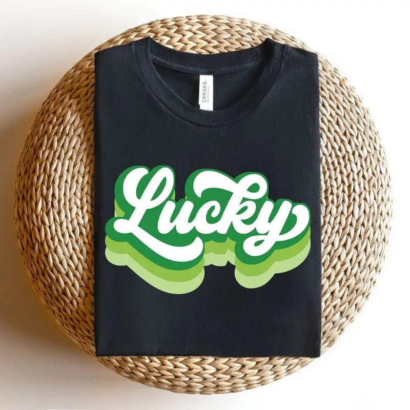 Cute Lucky Sweatshirt, Funny St Patrick's Day Sweatshirt, Happy Shamrock Shirt, Irish Shirt, Women's St Patricks Day...