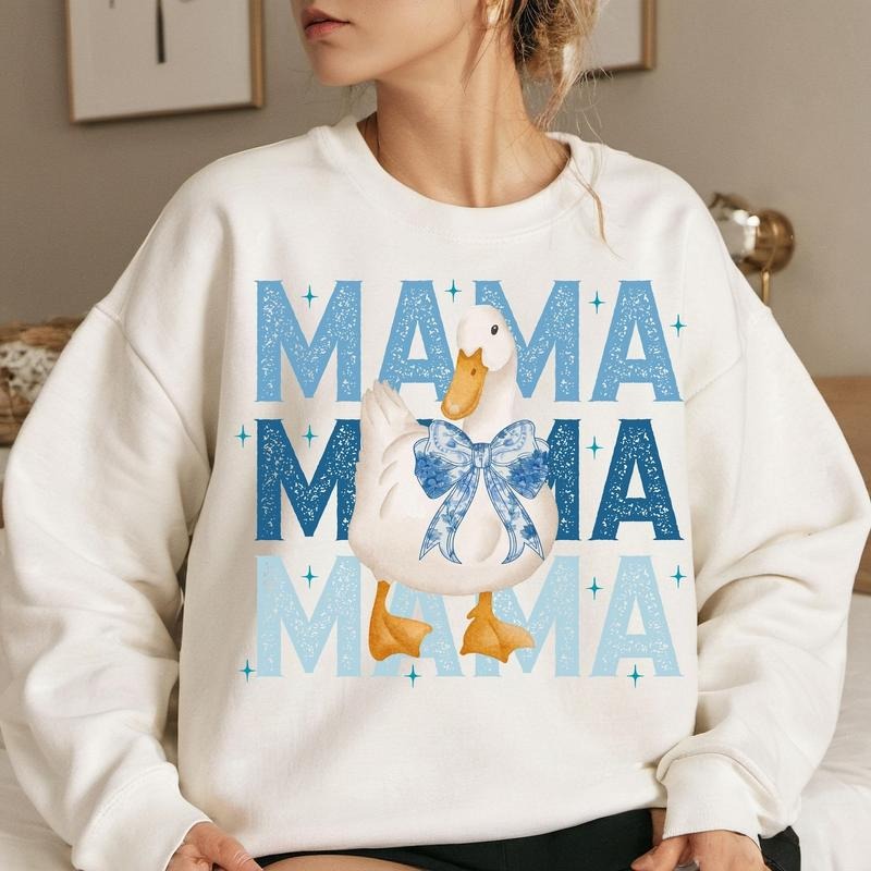 Cute Mama Coquette Silly Goose Shirt, Goose Lover Sweater, Mother's Day Gift, Girly Goose T-shirt, Birthday Gift For Her,...
