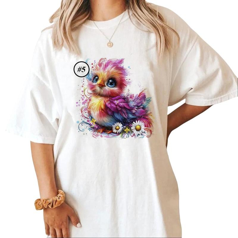 Cute Rainbow Chicken Funny T-shirt Unisex Colorful Chicken Chicken Sweatshirt hoodie Cotton Top | HypeCrazeTee.com
