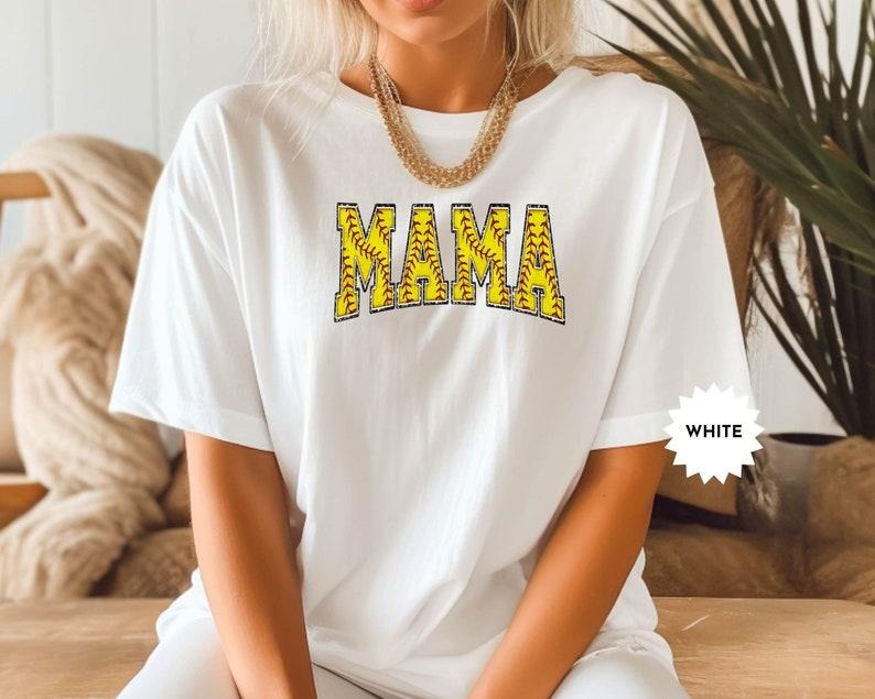 Cute Softball Mama Tshirt, Mothers Day Gift For Softball Mom, Gift For Softball Lover Mom Shirt, Softball Fan Gift...