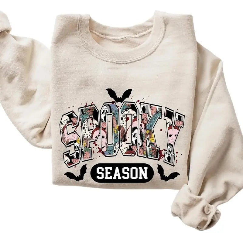 Cute Spooky Season Sweatshirt,  Womens Halloween Sweatshirt, Cute Fall Sweater, Gift For Halloween, Spooky Season Shirt...