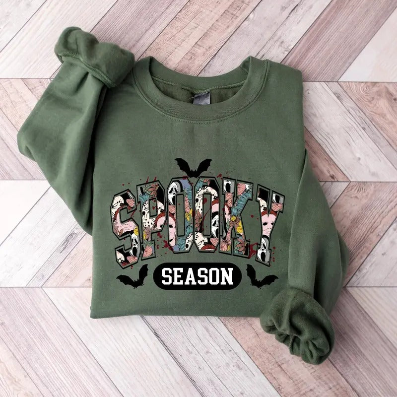 Cute Spooky Season Sweatshirt,Halloween Sweatshirt, Womens Halloween Sweatshirt, Cute Fall Sweater, Gift For Halloween,...