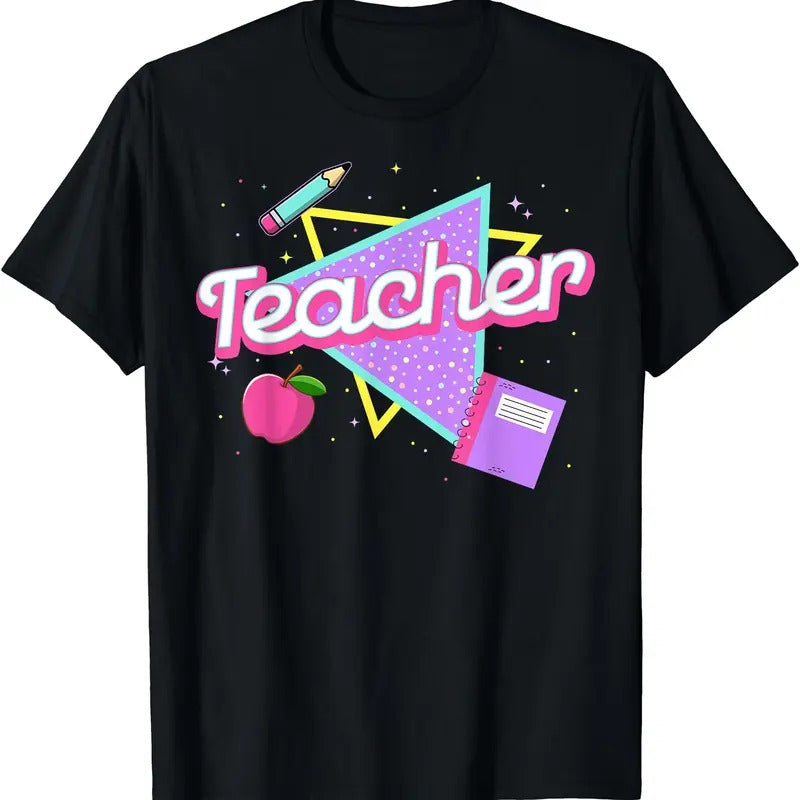 Cute Teacher Shirt 80's 90's Style Retro Old School Teacher T-Shirt Hoodie, Sweatshirt | HypeCrazeTee.com
