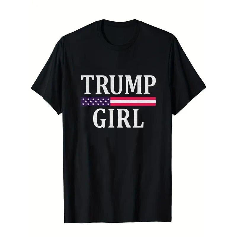 Cute Vintage Vote Trump Girl Republican US Flag 2024 Womens T-Shirt Hoodie, Sweatshirt | HypeCrazeTee.com
