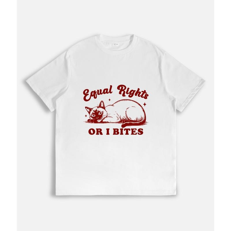 Cute and Feisty T - Shirt with Feminist Message: "Equal Rights or I Bites" Hoodie, Sweatshirt | HypeCrazeTee.com