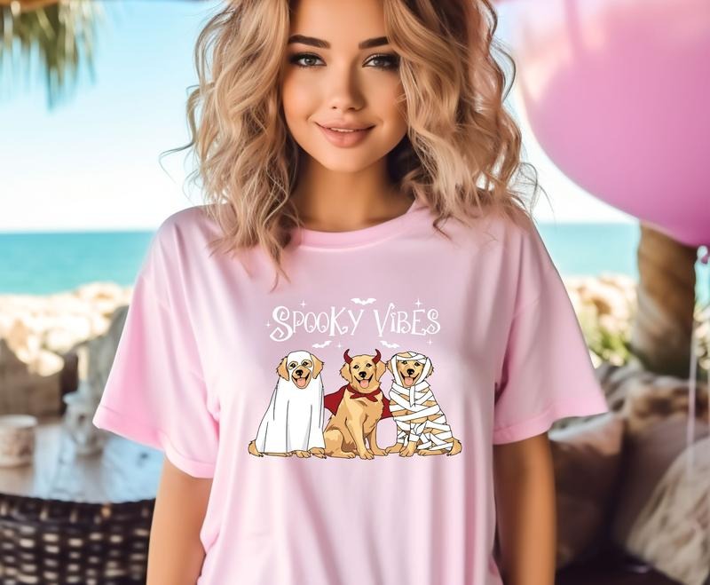 Cute spooky vibes halloween dogs Custom Colors Tee shirt Hoodie, Sweatshirt | HypeCrazeTee.com