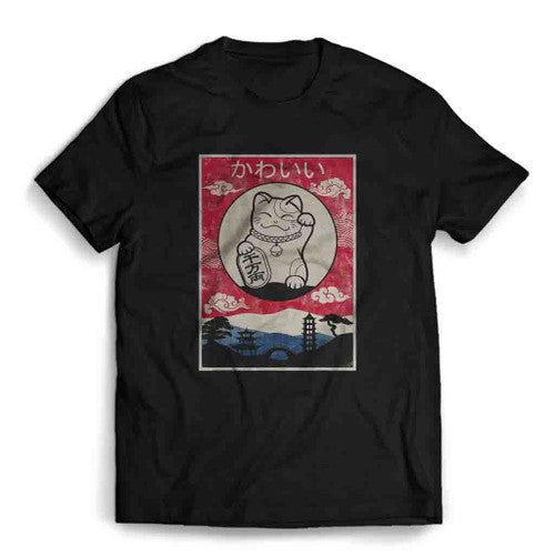 Cute Cat Anime Vintage Kawaii Mens T-Shirt Tee