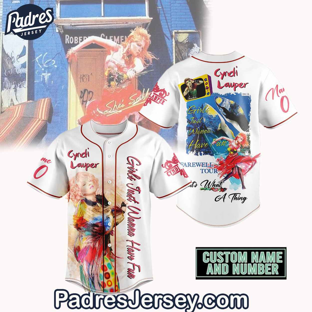 Cyndi Lauper Baseball Jersey Outfit - Music Merch - Padres Jersey Oasis: Elevate Your Baseball Style Game