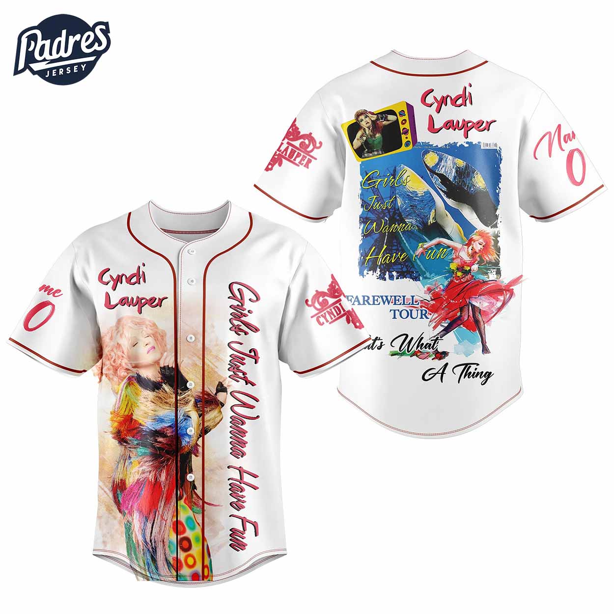 Cyndi Lauper Baseball Jersey Outfit - Music Merch - Padres Jersey Oasis: Elevate Your Baseball Style Game