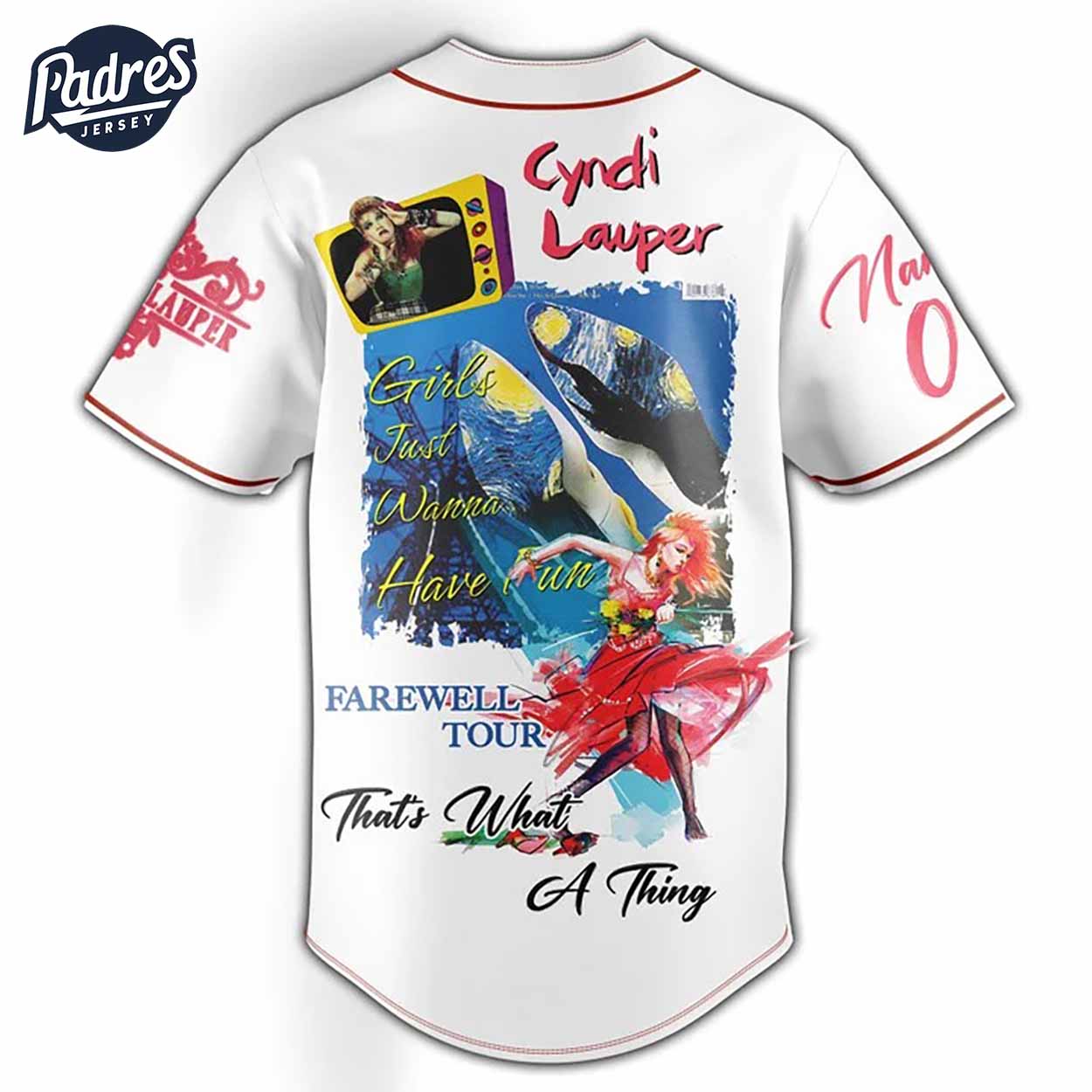 Cyndi Lauper Baseball Jersey Outfit - Music Merch - Padres Jersey Oasis: Elevate Your Baseball Style Game
