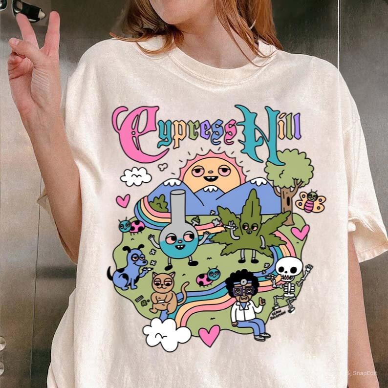 Cypress Hill - Happy Time T-Shirt Cute Rainbow Sunny T-Shirt Casual Cotton Hoodie, Sweatshirt | HypeCrazeTee.com
