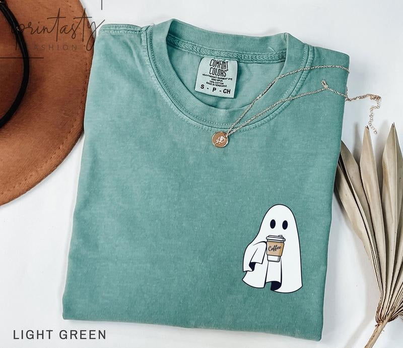 Сute Little Ghost Coffee t-shirt, Cute Boo Ghost t-shirt, ghost coffee Shirt, iprintasty Halloween, Halloween Coffee...