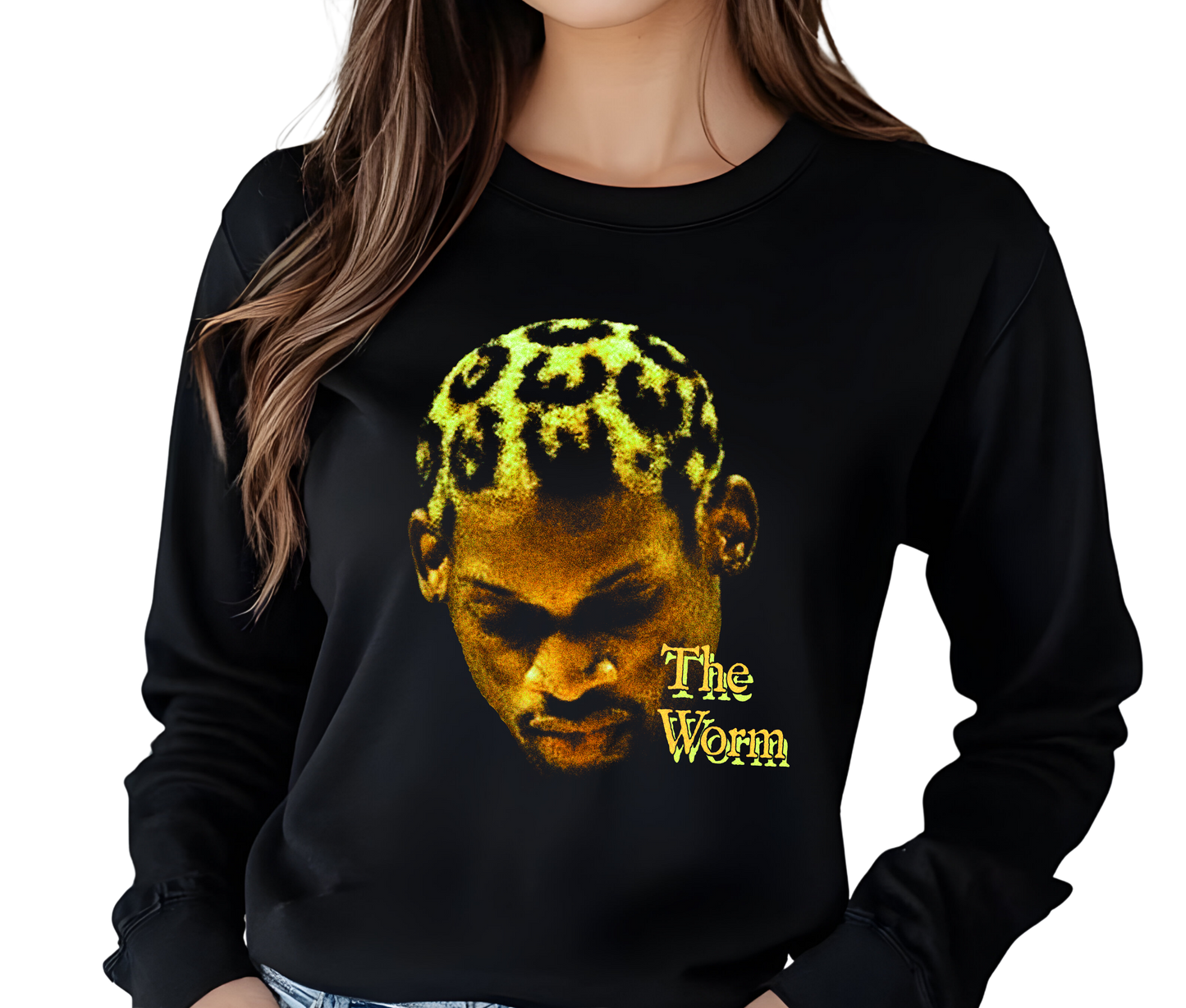 Dennis Rodman The Worm Long Sleeve T-Shirt – Vintage Basketball Shirt, Retro Streetwear Tee