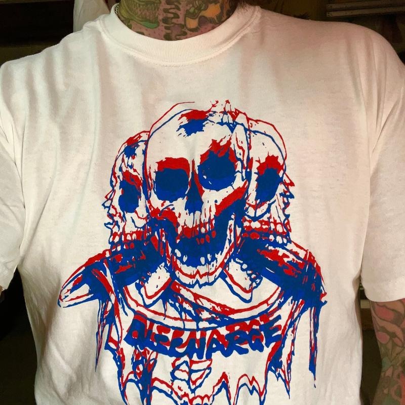 DISCHARGE SKULLS punk shirt by aDDICTED tO cHAOS seditionaries UK82 Menswear Top Hoodie, Sweatshirt | HypeCrazeTee.com