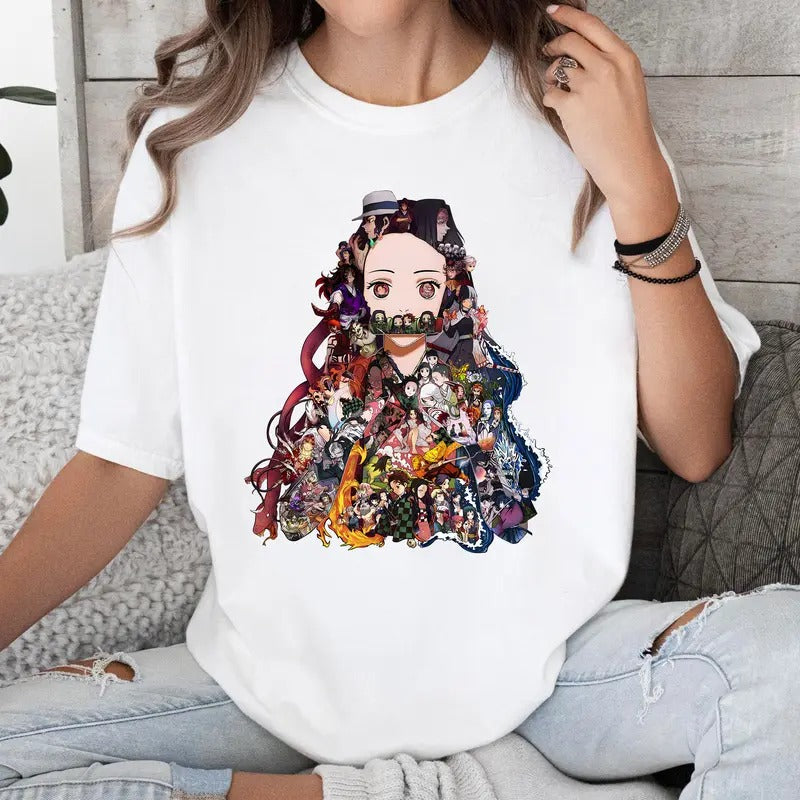 DM Kamado Nezuko Character Shirt Crewneck Hoodie Comfort Cotton Sweatshirt | HypeCrazeTee.com