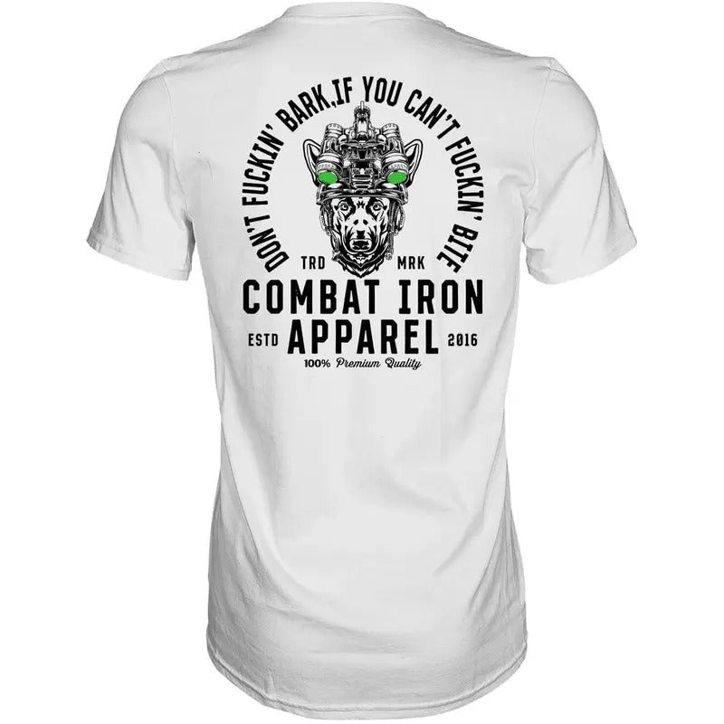 DON'T FUCKIN' BARK IF YOU CAN'T FUCKIN' BITE MEN'S T-SHIRT Hoodie, Sweatshirt | HypeCrazeTee.com