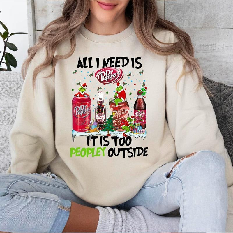DR.PEPPER Sweatshirt, Dr.pepper Cans Sweatshirt, Vintage Womens Trendy Sweatshirt, Soft Drink Lover Shirt, Christmas...