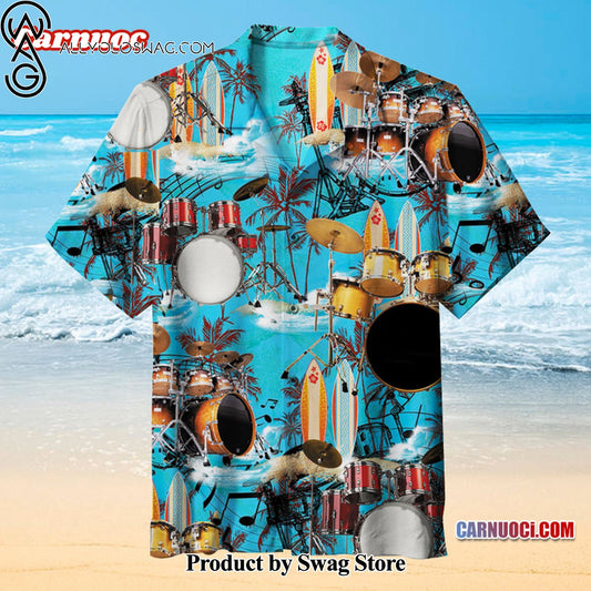 DRUM BEACH Luxury Hawaiian Shirt