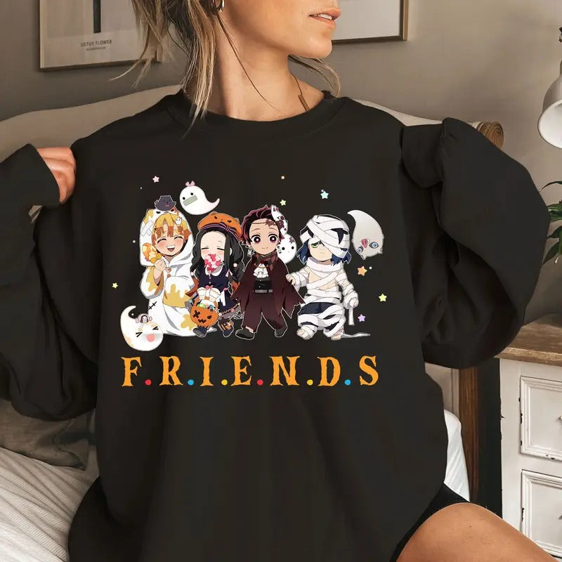 DS Characters Halloween Anime Lovers Shirt Crewneck Hoodie, Manga Shirt Sweatshirt | HypeCrazeTee.com