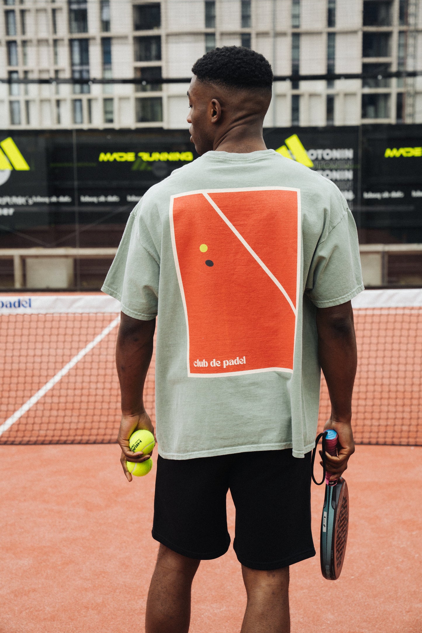 Club de Padel 'Bounce' Vintage Washed Tee - Jade Green