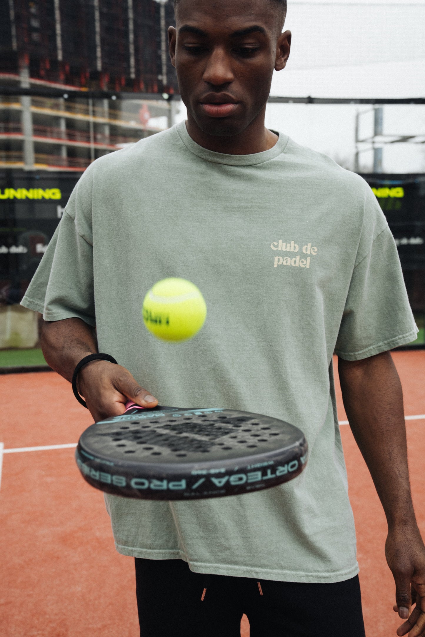 Club de Padel 'Bounce' Vintage Washed Tee - Jade Green