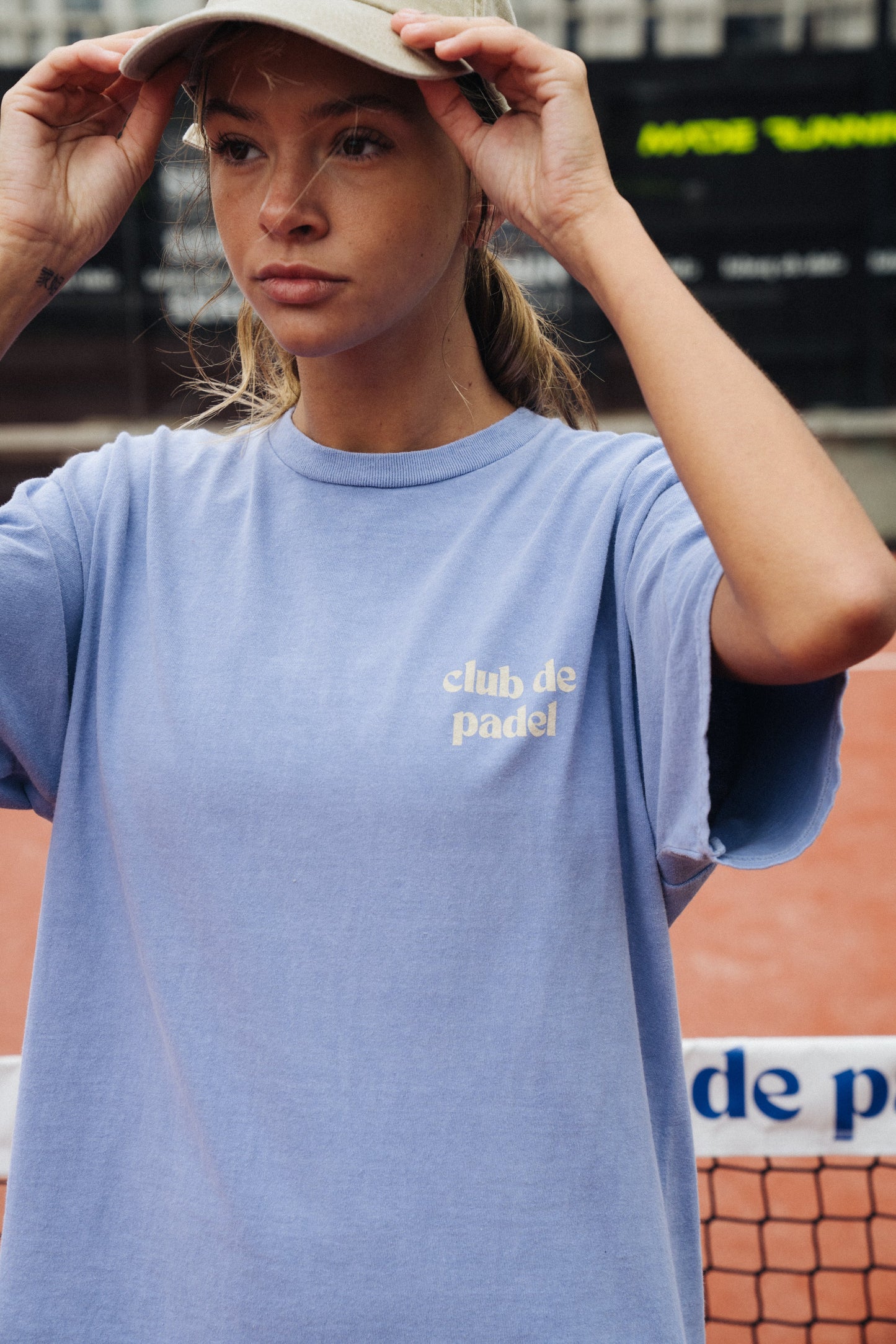 Club de Padel 'Bounce' Vintage Washed Tee - Sky Blue