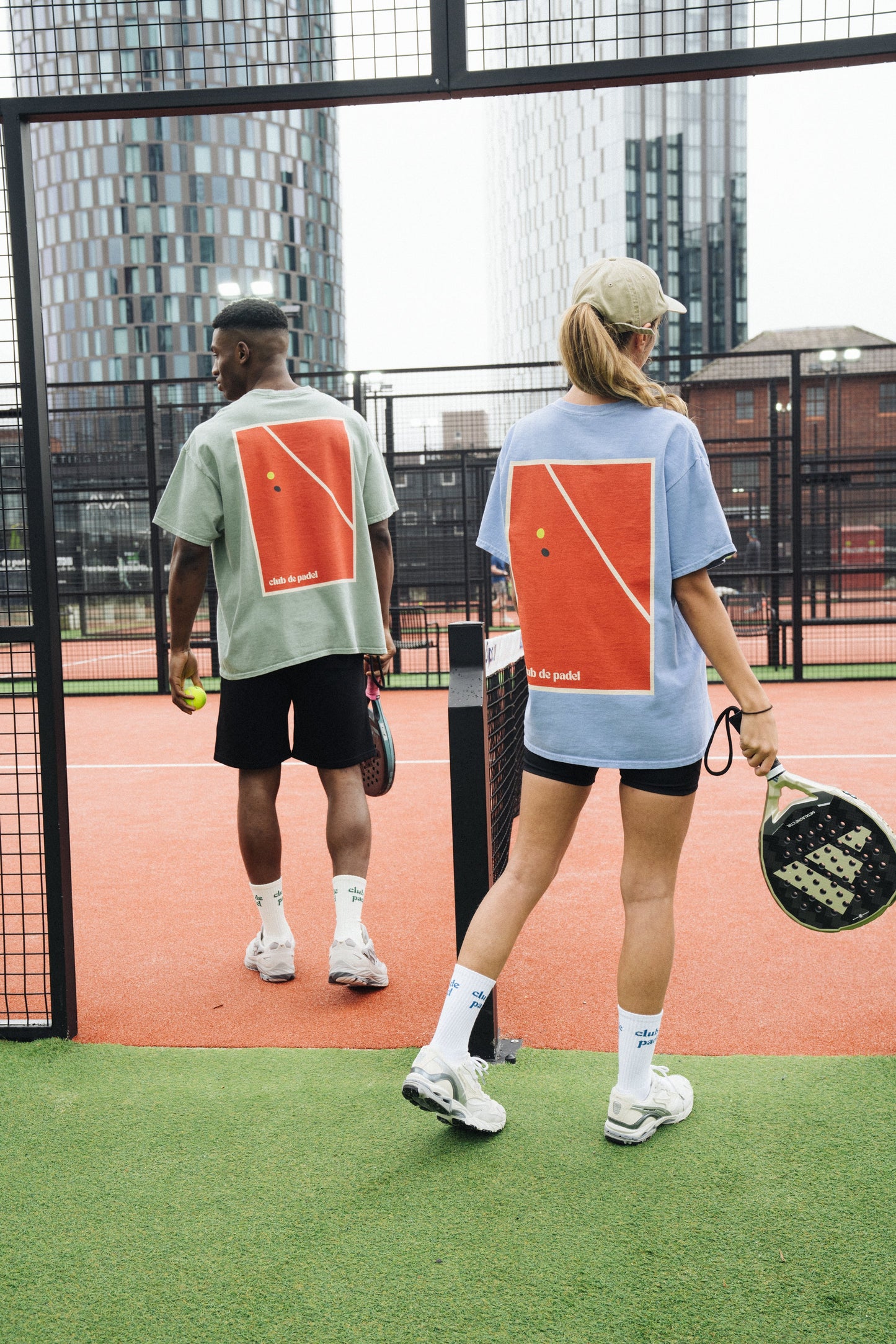 Club de Padel 'Bounce' Vintage Washed Tee - Sky Blue