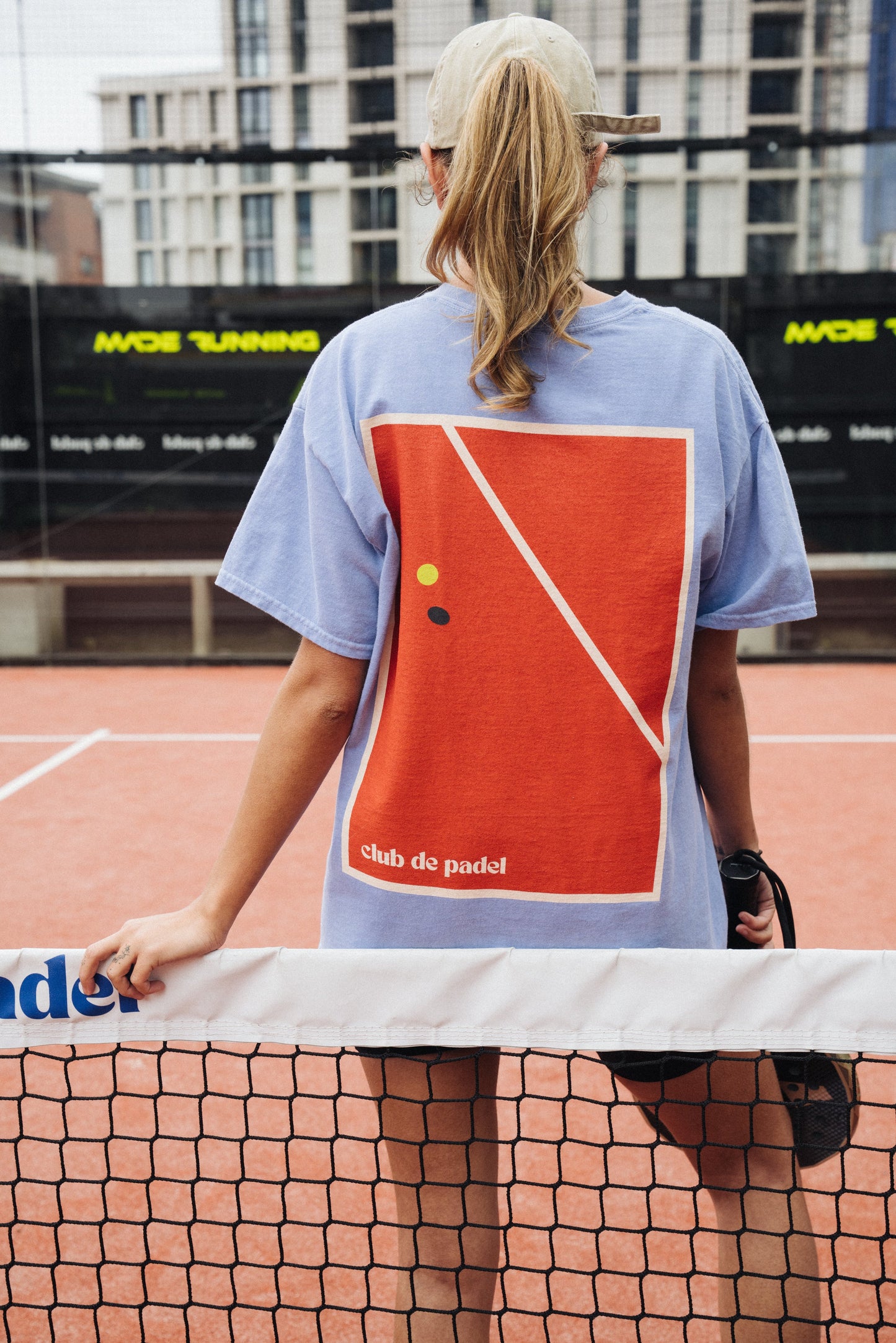 Club de Padel 'Bounce' Vintage Washed Tee - Sky Blue