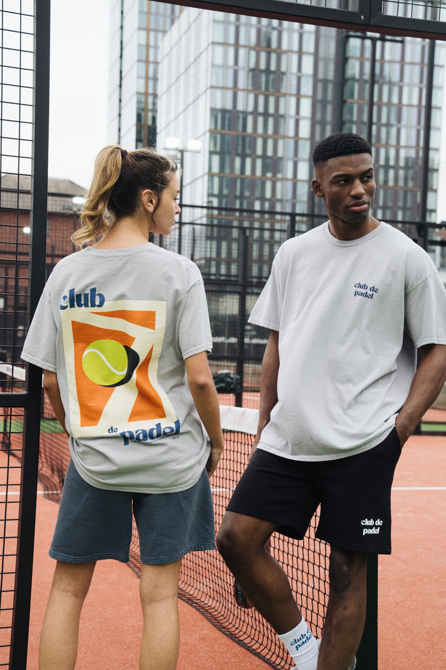 Club de Padel 'Summer Court' Vintage Washed Tee - Ash