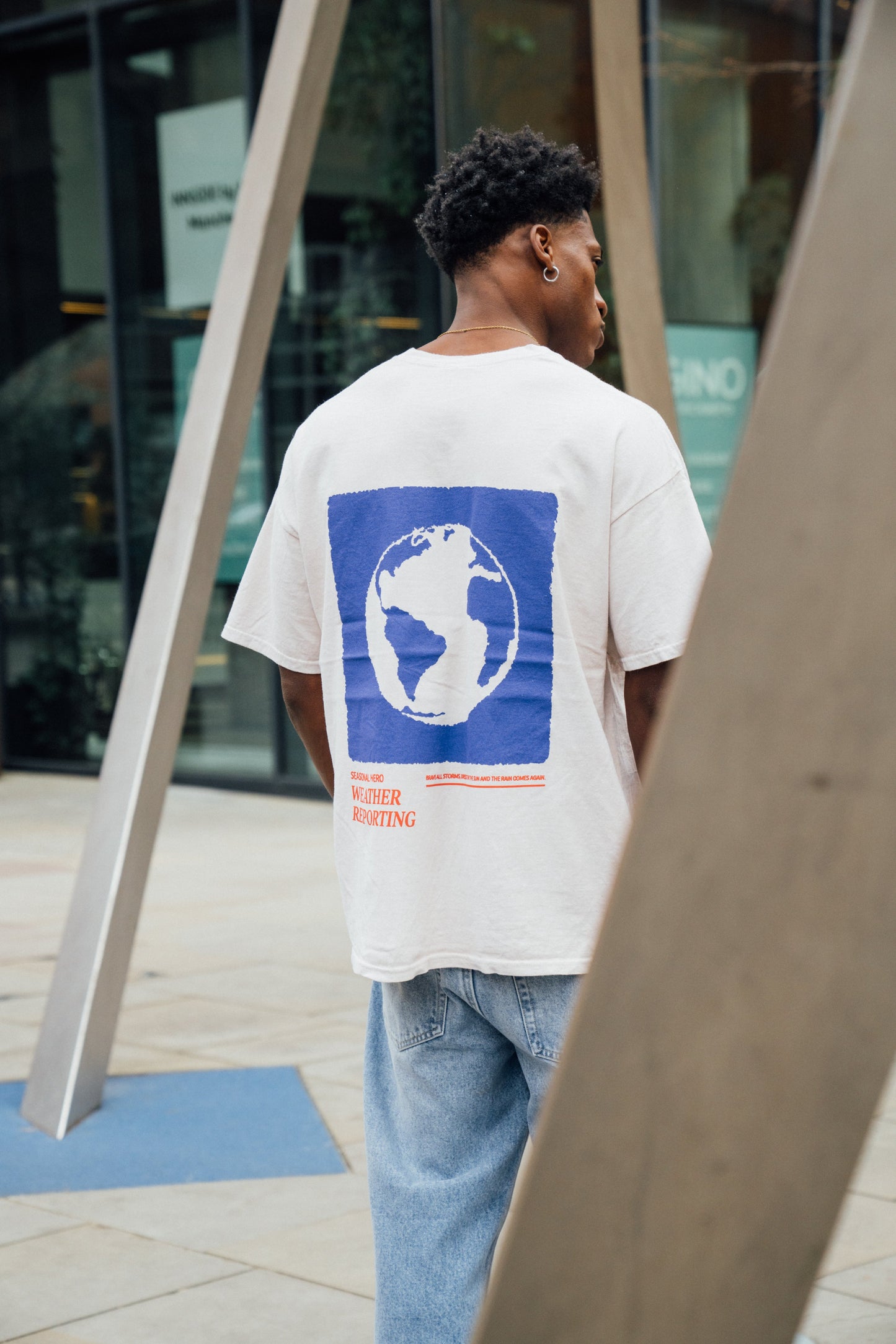 Seasonal Hero 'Weather Reporting' Vintage Washed Tee - Cream