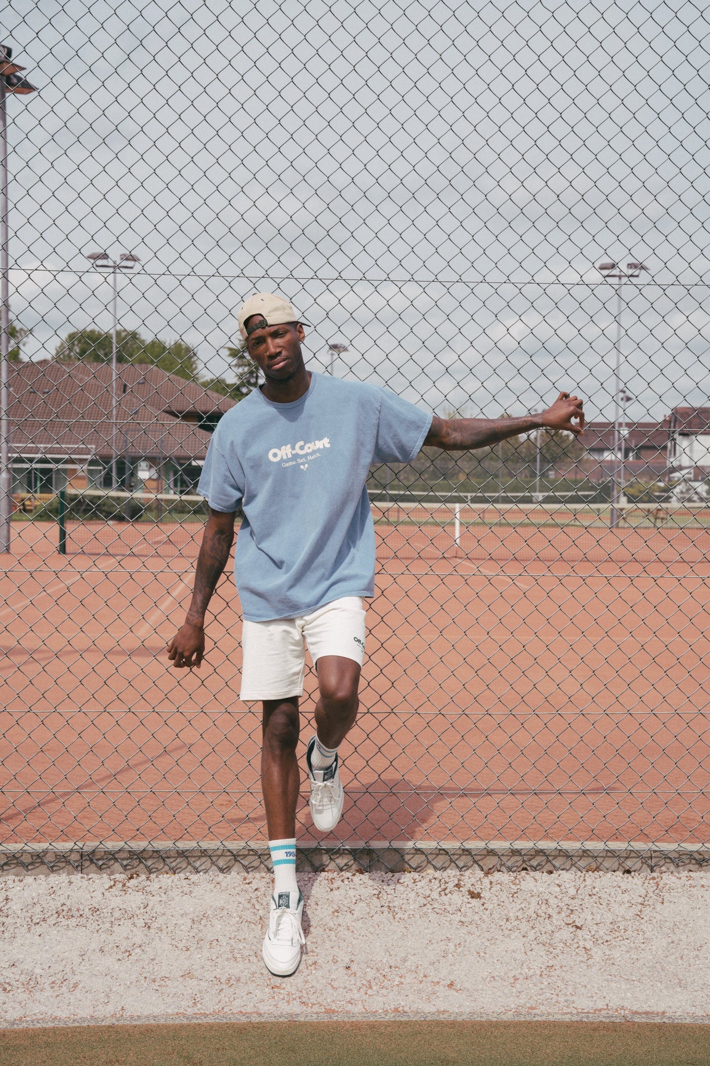 Vice 84 'Off-Court GSM' Vintage Washed Tee - Sky