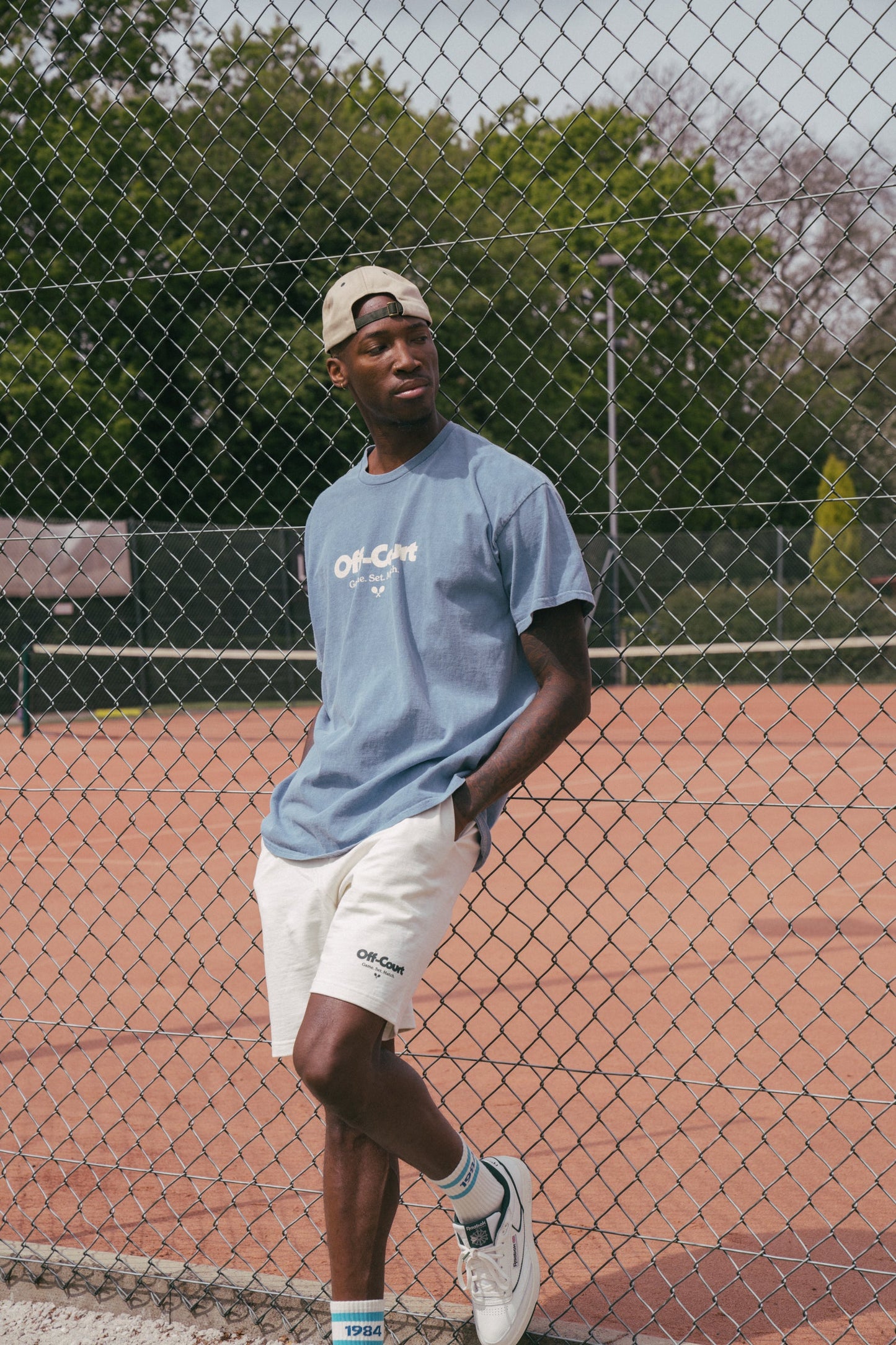 Vice 84 'Off-Court GSM' Vintage Washed Tee - Sky