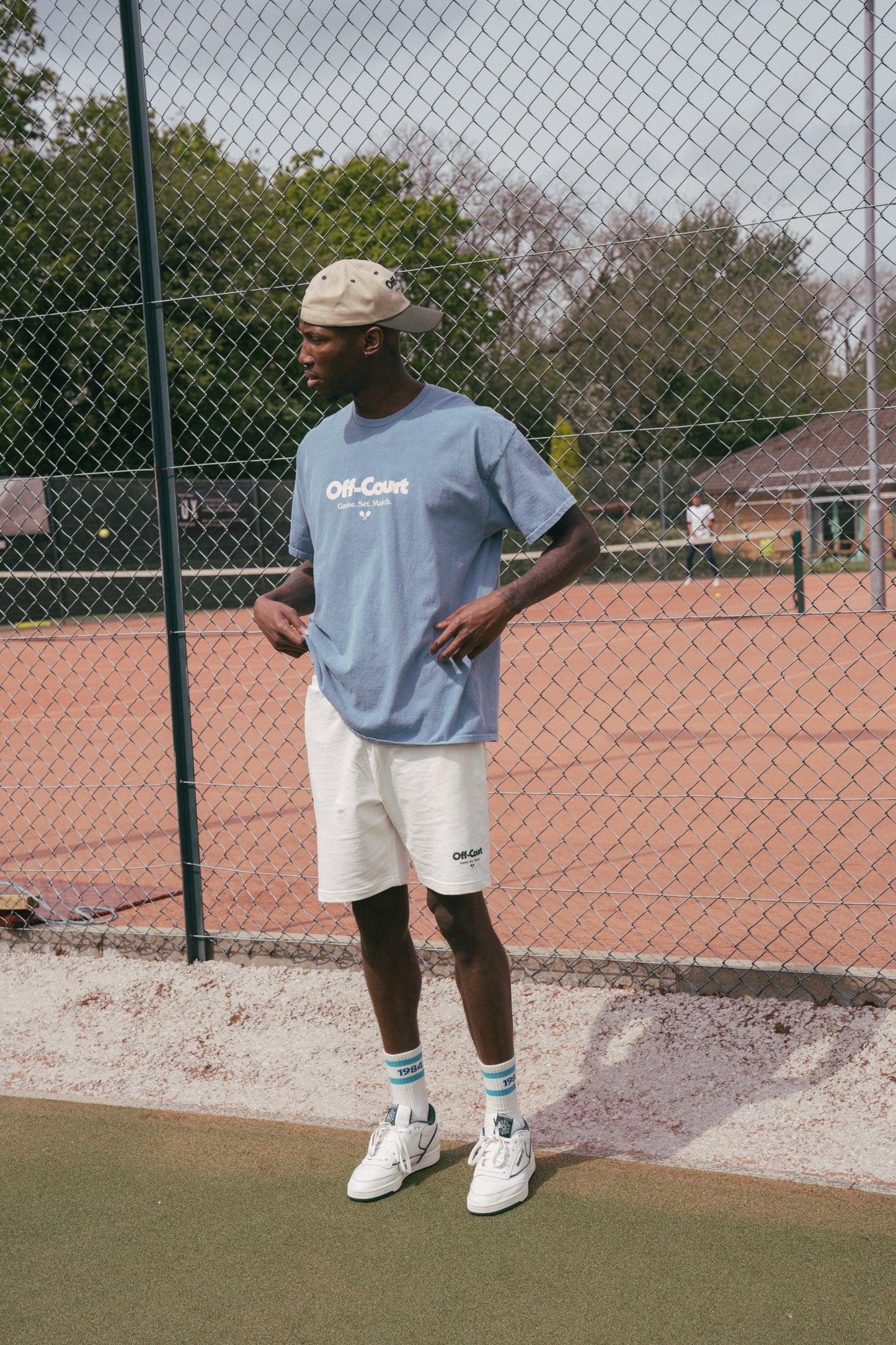 Vice 84 'Off-Court GSM' Vintage Washed Tee - Sky