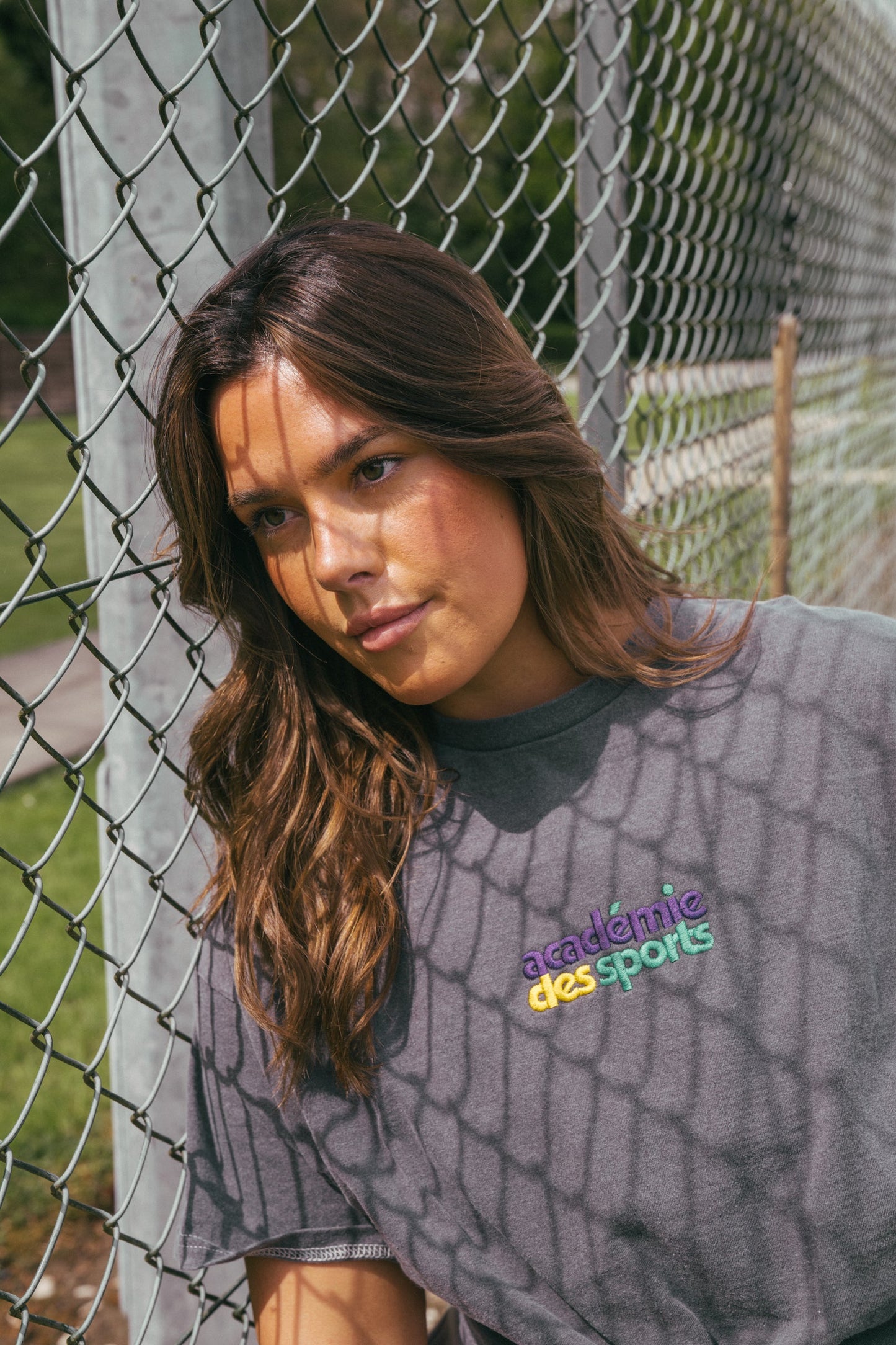 Vice 84 'Club Académie' Embroidered Tee - Vintage Washed Charcoal