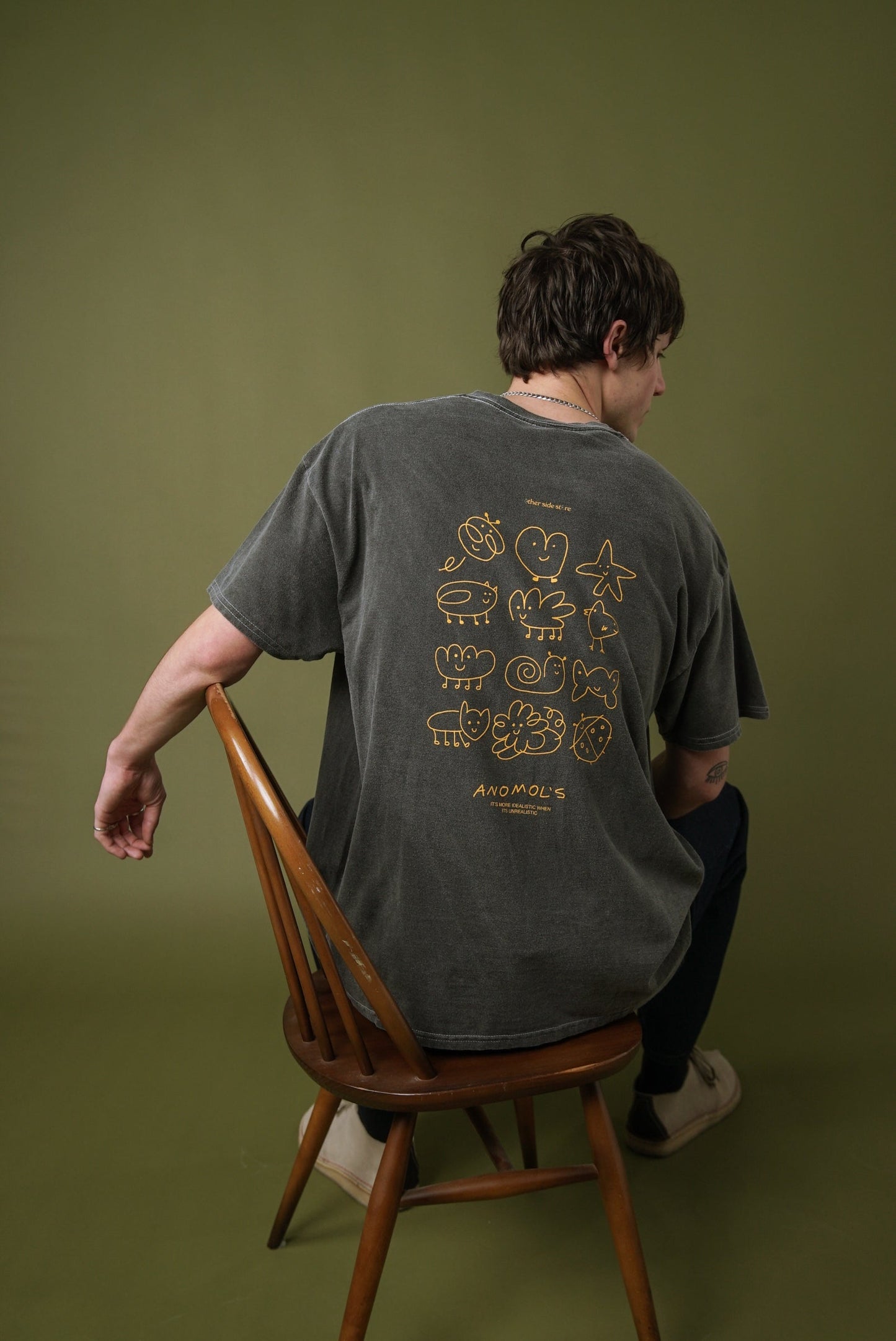 Other Side Store 'Anomols' Vintage Washed Tee - Black